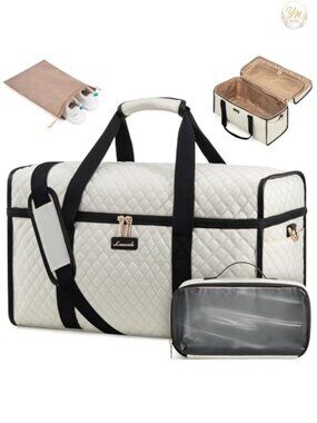 Quilted Travel Duffle Bag 3pc Set Weekender Carry On Overnight